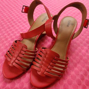 Genuine Leather Wedge Sandals in Red by Susina - Size 9M